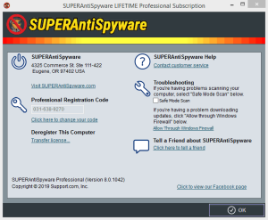 SUPERAntiSpyware Professional 10.0.1238 Registration Code